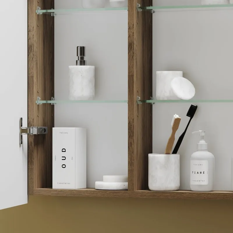 Зеркало-шкаф Sancos Mirror 90 с подсветкой, дуб чарльстон Sancos — официальный сайт