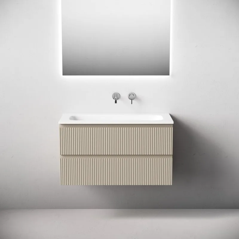 Тумба с раковиной Sancos Snob T 90 подвесная, beige soft, раковина СN7019wx Sancos — официальный сайт