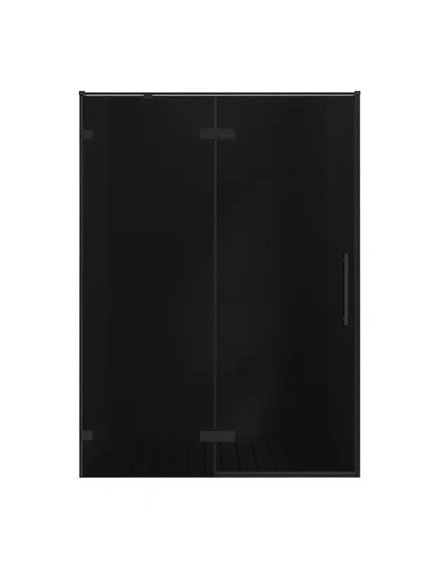 Душевая дверь в нишу Veconi Premium Alassio BB 150x200, профиль матовый черный, стекло тонированное Sancos — официальный сайт