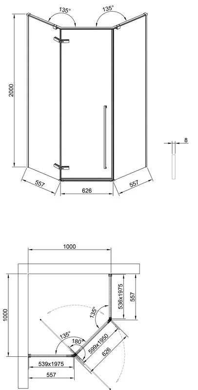 Душевой уголок Timo TTSSP-100/03C-8 100x100 см, профиль черный, стекло прозрачное Sancos — официальный сайт