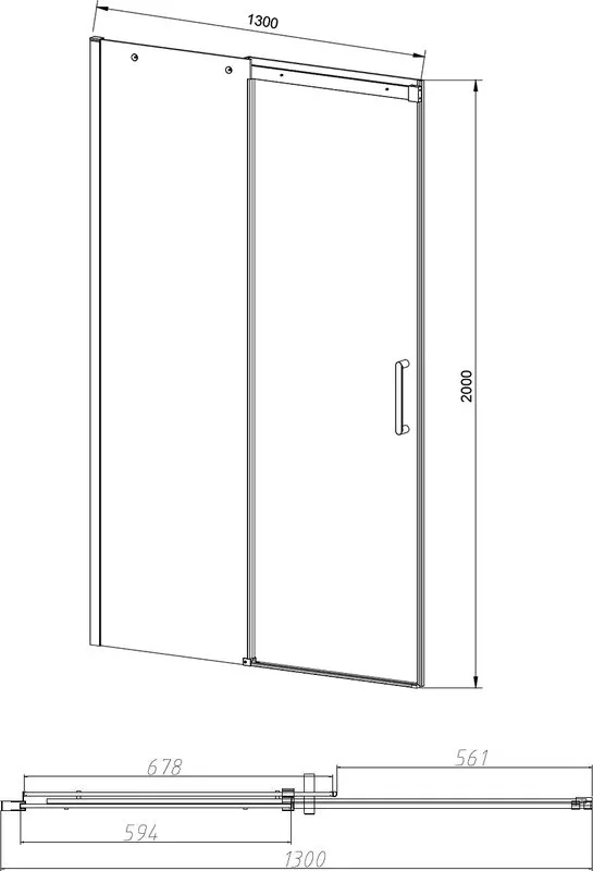 Душевая дверь в нишу Vincea Dice VDS-4D130CL 130 см, профиль хром Sancos — официальный сайт