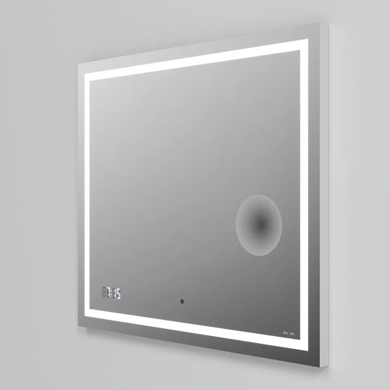 Зеркало AM.PM Gem 80 с LED-подсветкой, часами и косметическим зеркалом Sancos — официальный сайт