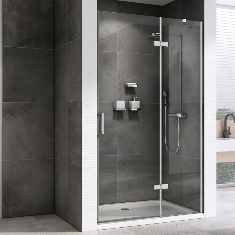 Душевая дверь в нишу Abber Zart AG08110 110 см, профиль хром, стекло прозрачное Sancos — официальный сайт