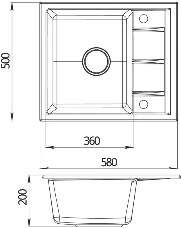 Мойка кухонная Emar Quartz EMQ-1580.Q Алмаз Sancos — официальный сайт