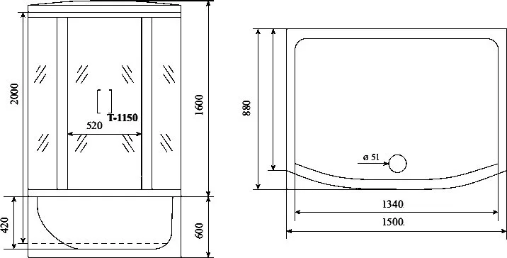 Душевая кабина Timo Standart T-6650SF Silver Fabric с высоким поддоном Sancos — официальный сайт
