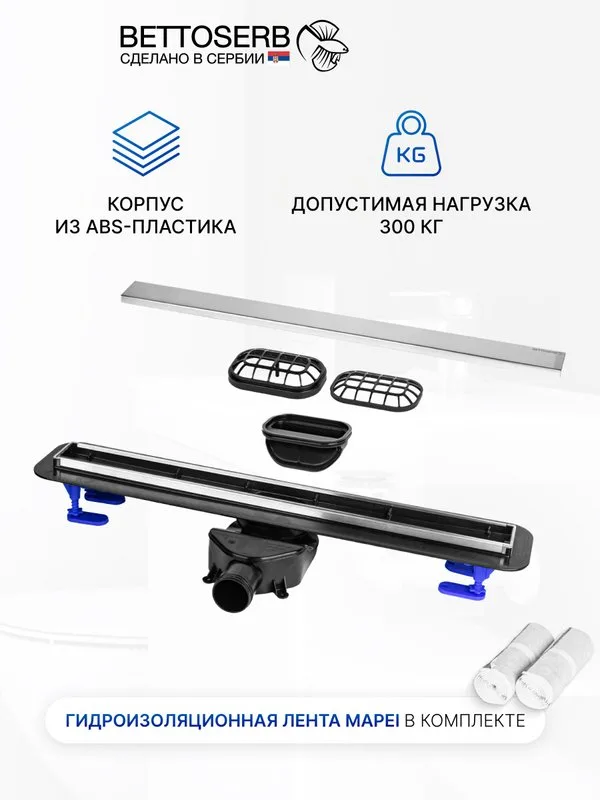 Душевой трап (лоток) BETTOSERB 550 хром Sancos — официальный сайт