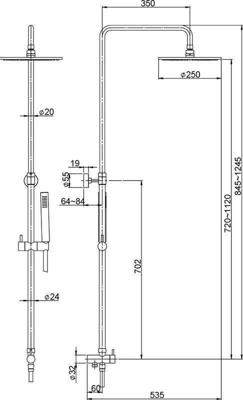 Душевая стойка Paini RS 50CR191ART5P3 Sancos — официальный сайт