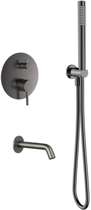 Душевой комплект AQUAme AQM8406GM, С ВНУТРЕННЕЙ ЧАСТЬЮ, оружейная сталь Sancos — официальный сайт