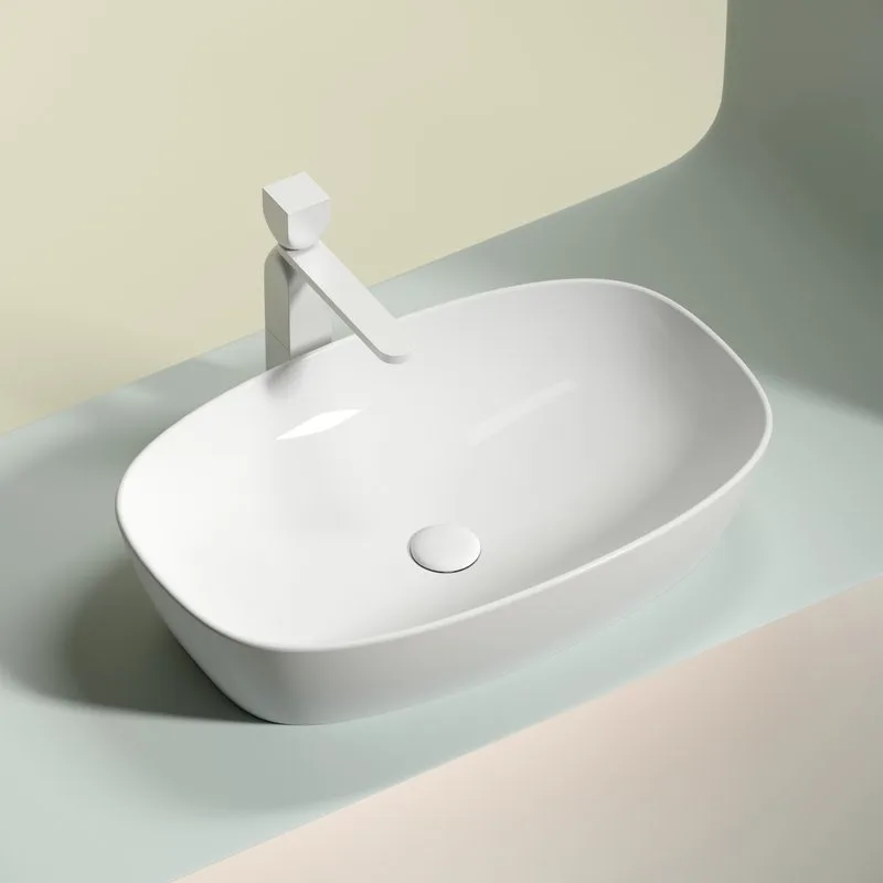 Накладная раковина Ceramicanova Element CN6049 белая глянцевая Sancos — официальный сайт