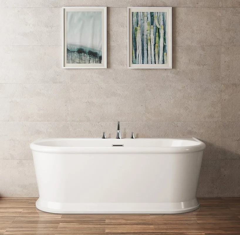 Акриловая ванна BelBagno BB408-1500-800 без опоры 150x80 см, пристенная, белая, овальная Sancos — официальный сайт