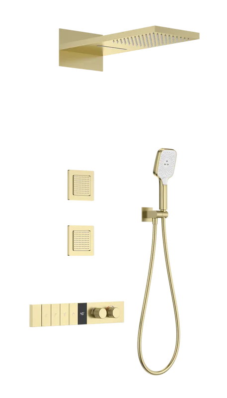 Душевой комплект Wonzon & Woghand WW-D4538-A-BG, С ВНУТРЕННЕЙ ЧАСТЬЮ, брашированное золото Sancos — официальный сайт