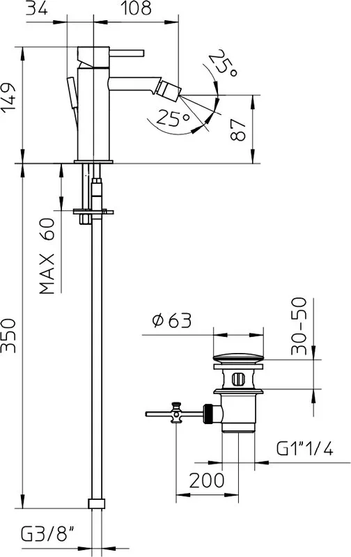 Смеситель для биде Bossini OKI Z005401.030 Sancos — официальный сайт