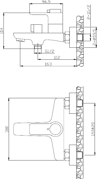 Термостатический смеситель BelBagno Ancona ANCONA-VASM-CRM, для ванны с душем Sancos — официальный сайт