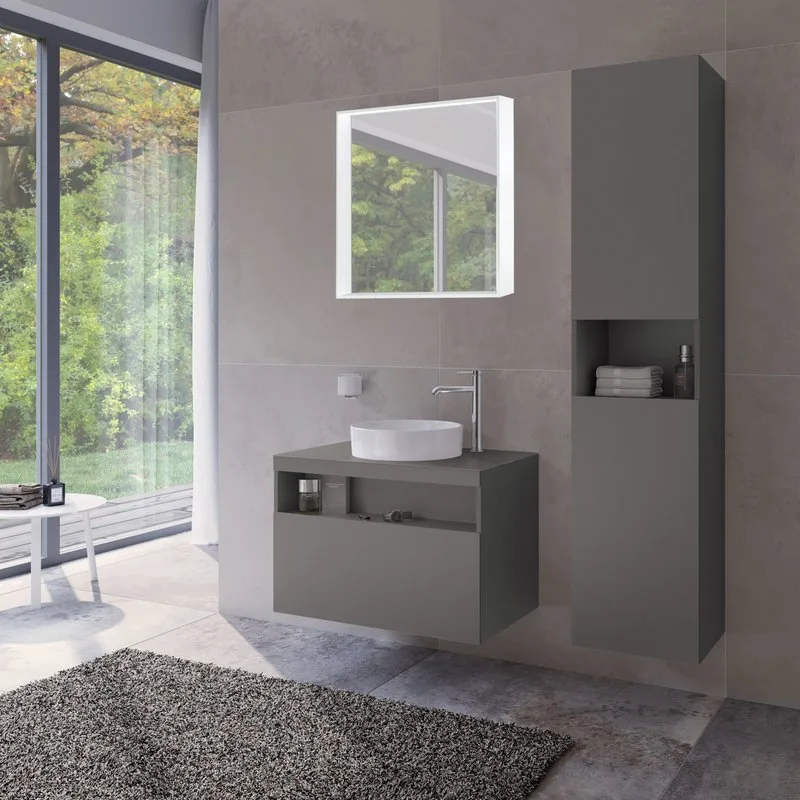 Шкаф-пенал для ванной Keuco Stageline 32831 R, инокс матовый Sancos — официальный сайт
