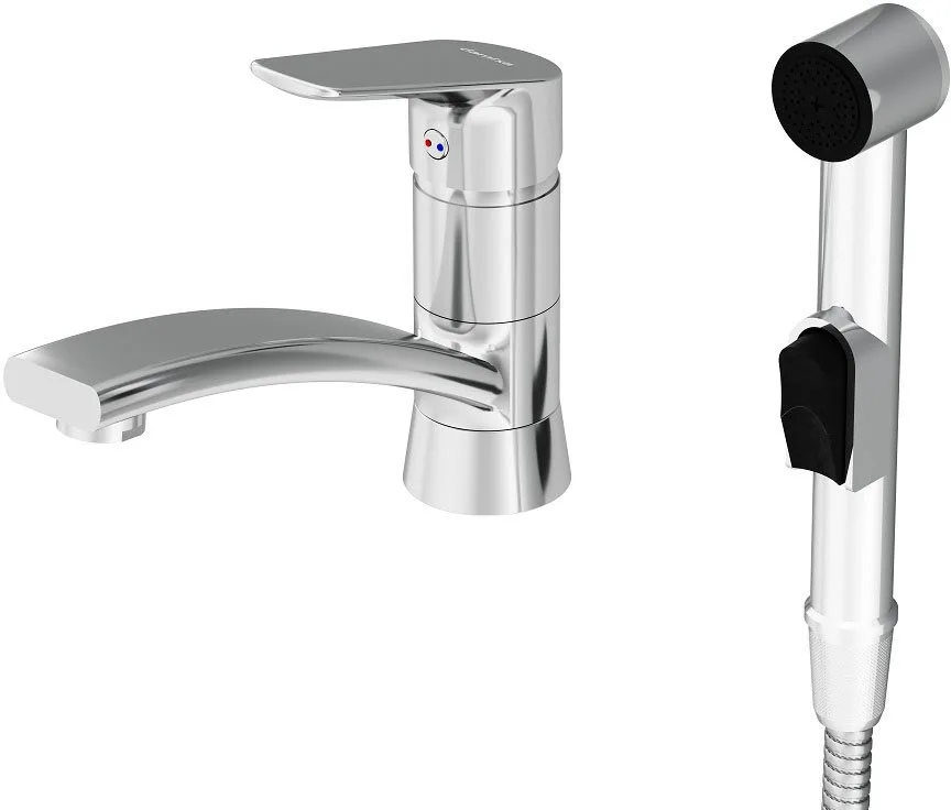 Смеситель для раковины Damixa Jupiter 770230001 с гигиеническим душем, хром Sancos — официальный сайт