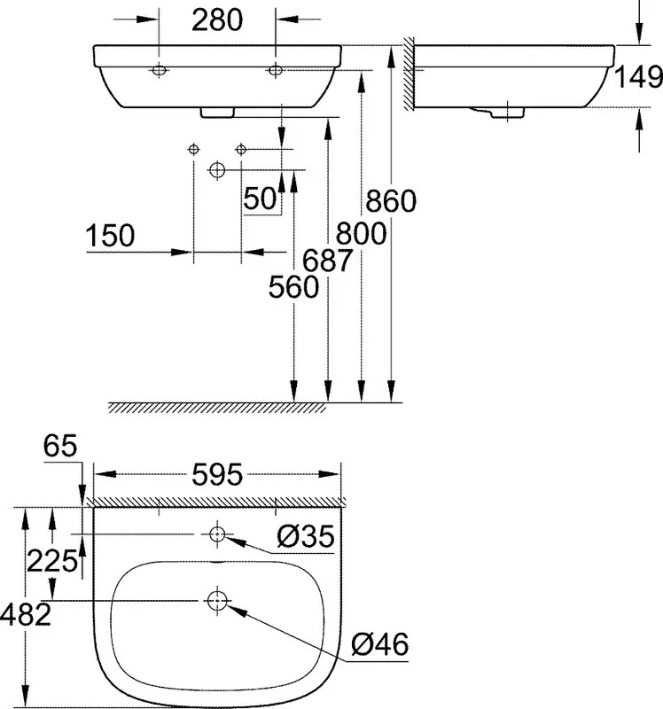 Раковина Grohe Euro Ceramic 39335000 Sancos — официальный сайт