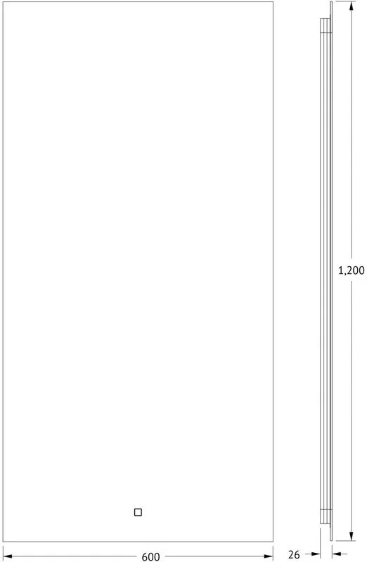 Зеркало Defesto Glow DF 2518S 60х120 с LED-подсветкой, 3000 K, сенсорный выключатель