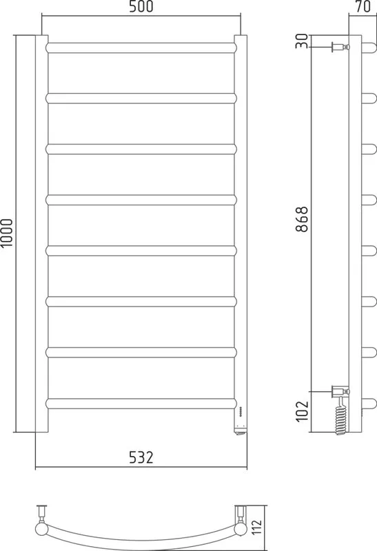 Полотенцесушитель электрический Сунержа Галант 4.0 100х50 хром, R Sancos — официальный сайт