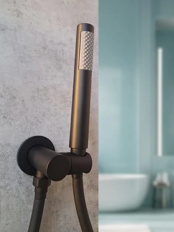 Душевой комплект AltroBagno Unione 040107 NeOp, С ВНУТРЕННЕЙ ЧАСТЬЮ, матовый черный Sancos — официальный сайт