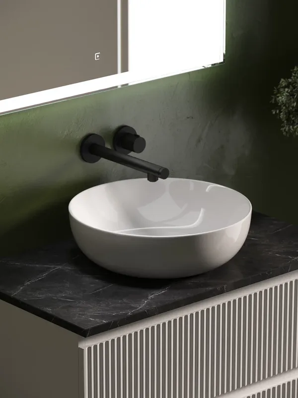 Тумба с раковиной Sancos Snob R 100 см, bianco, столешница черный мрамор, раковина CN5024 Sancos — официальный сайт