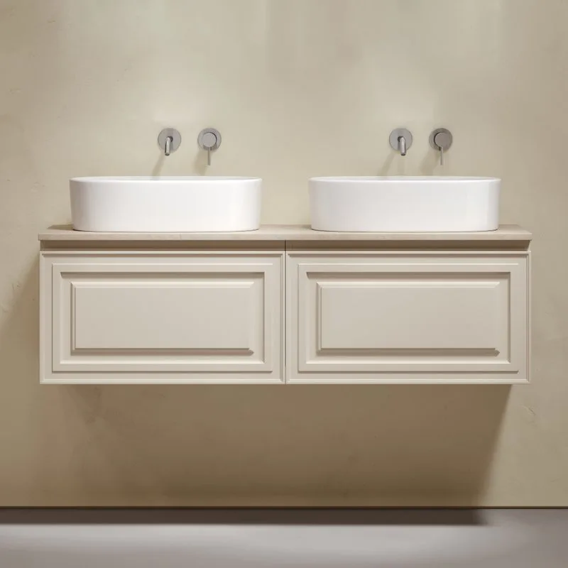 Тумба с раковиной Sancos Very 140 beige soft, столешница бежевая TT140A2, раковина CN6075 Sancos — официальный сайт