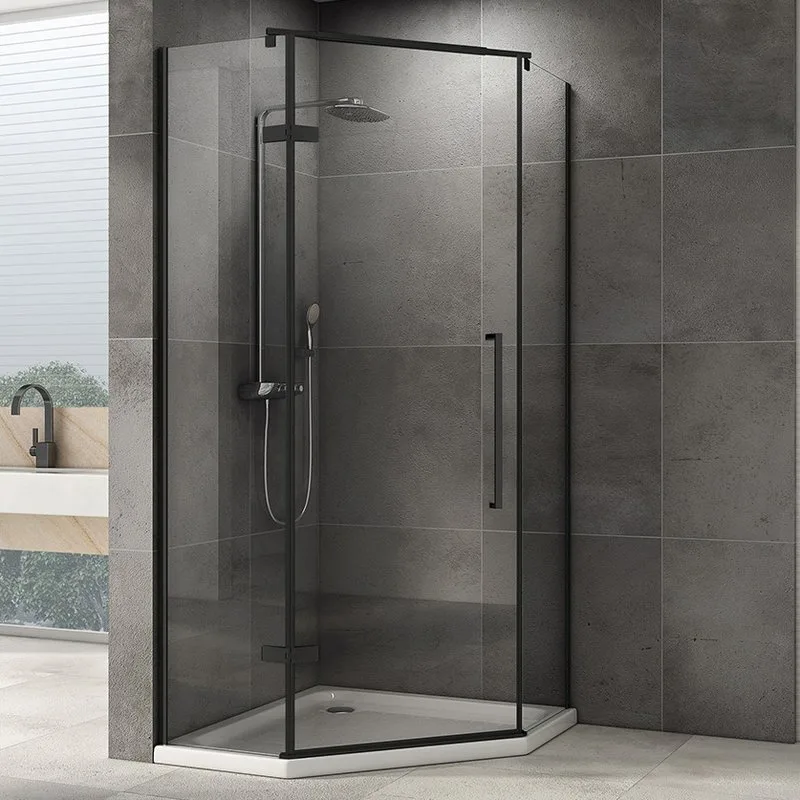 Душевой уголок Abber Ewiges Wasser AG05080B 80x80, профиль черный, стекло прозрачное Sancos — официальный сайт