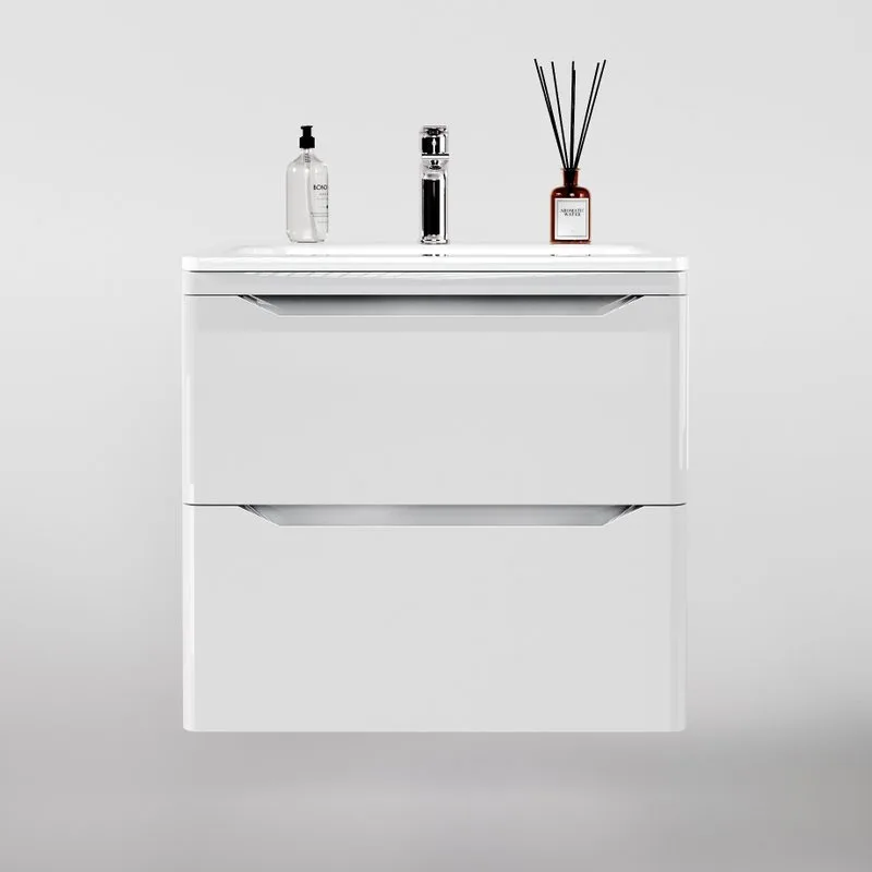 Тумба под раковину без столешницы Style Line Марелла 60 подвесная, антискрейтч, белый глянец