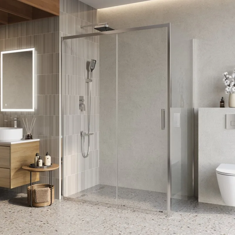 Душевой уголок BelBagno Luce AH-1-140/90-C-Cr профиль хром, стекло прозрачное Sancos — официальный сайт