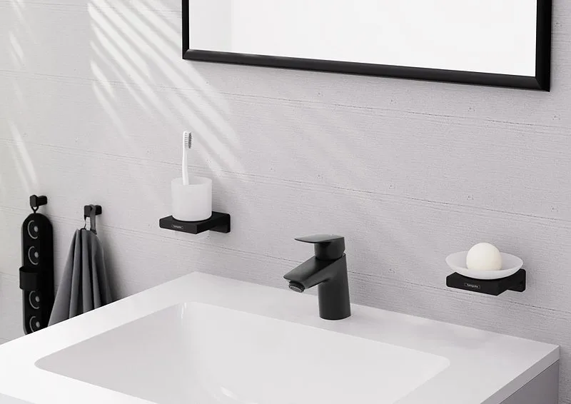 Смеситель для раковины Hansgrohe Logis 70 71077670 матовый черный Sancos — официальный сайт