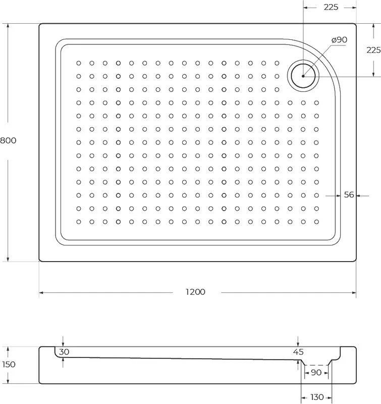 Поддон для душа BelBagno Tray 120х80 R с сифоном Sancos — официальный сайт