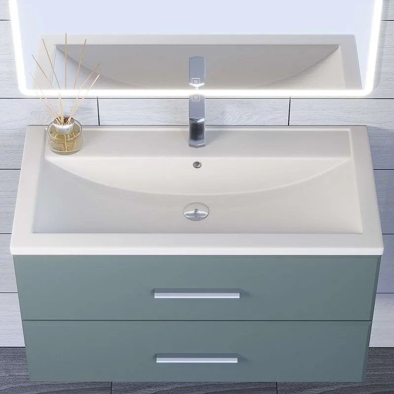 Мебельная раковина Uperwood Foster Quartz 291030040 90 см, матовая белая, жасмин Sancos — официальный сайт