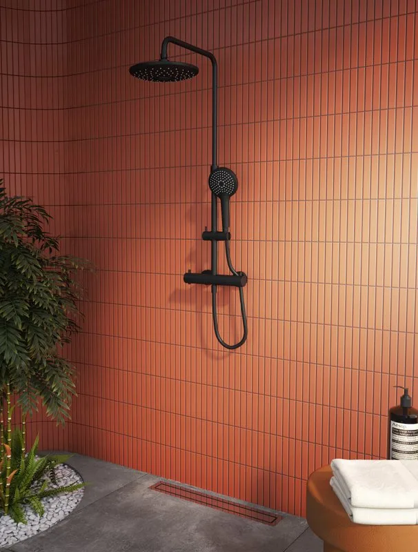 Душевая стойка VitrA AquaHeat A4720536EXP, матовая черная Sancos — официальный сайт