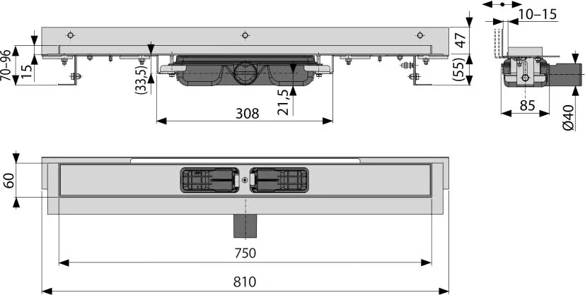 Душевой трап (лоток) AlcaPlast APZ104 -750, 75 см Sancos — официальный сайт