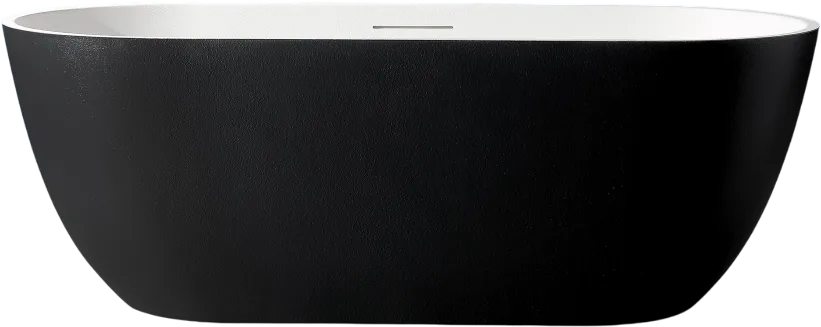 Ванна из искусственного камня Abber Frankfurt AM9941BW 170x75 см, отдельностоящая, матовая черно-бел Sancos — официальный сайт