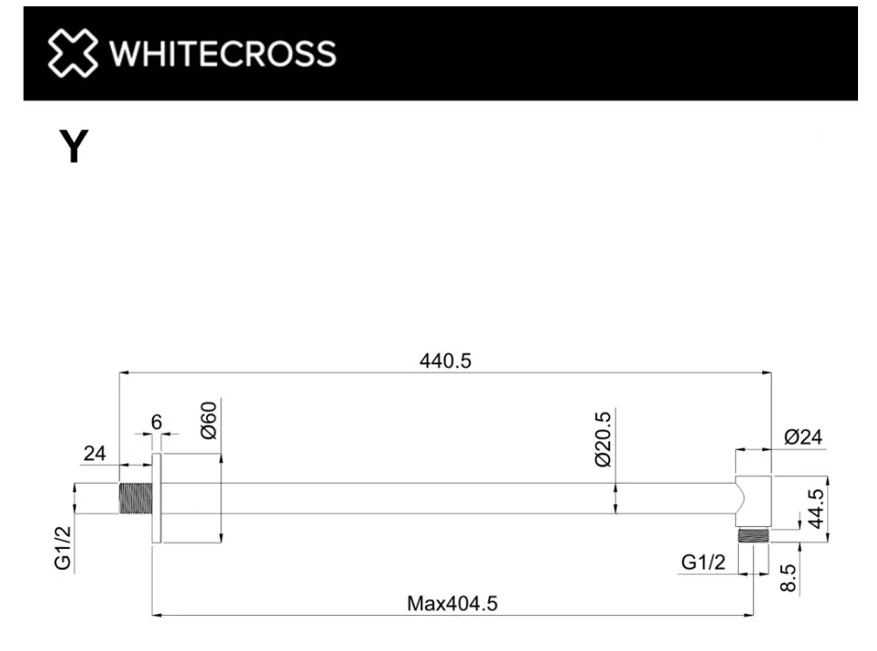 Кронштейн для верхнего душа WHITECROSS Y Y1309CPB брашированная медь Sancos — официальный сайт