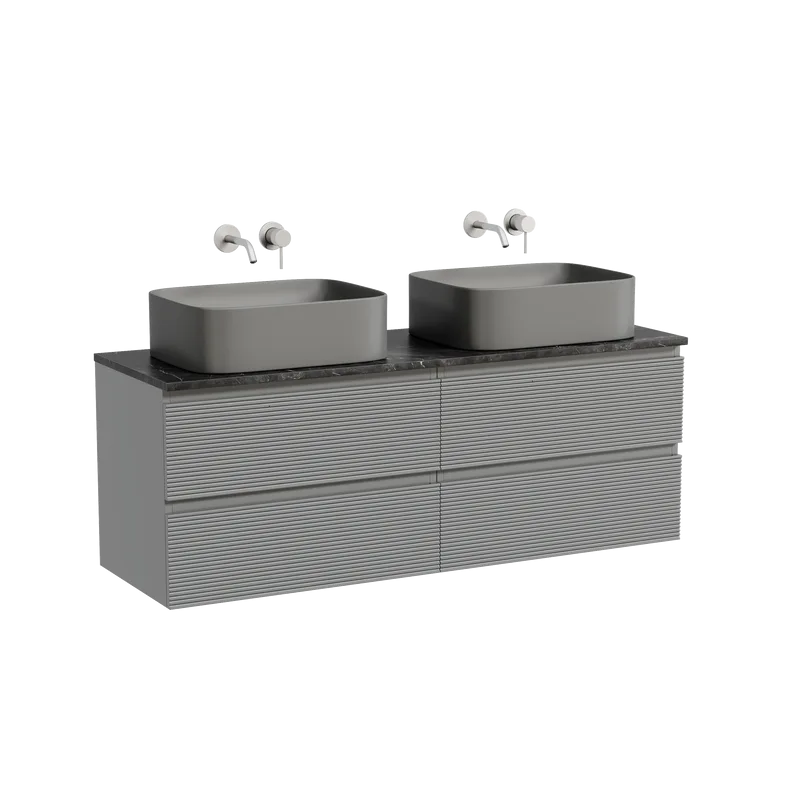 Тумба с раковиной Sancos Folk 140 ergraut soft, столешница черный мрамор TT140A1, раковина CN6052MH Sancos — официальный сайт