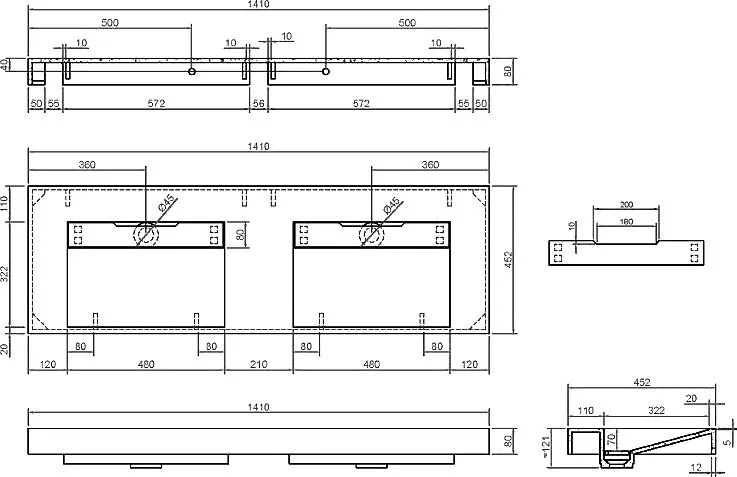 Раковина Armadi Art Flat ST 140 Sancos — официальный сайт
