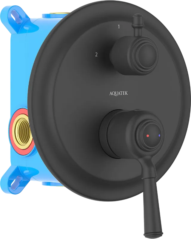 Встраиваемый смеситель AQUATEK Классик AQ1546MB С ВНУТРЕННЕЙ ЧАСТЬЮ, матовый черный Sancos — официальный сайт
