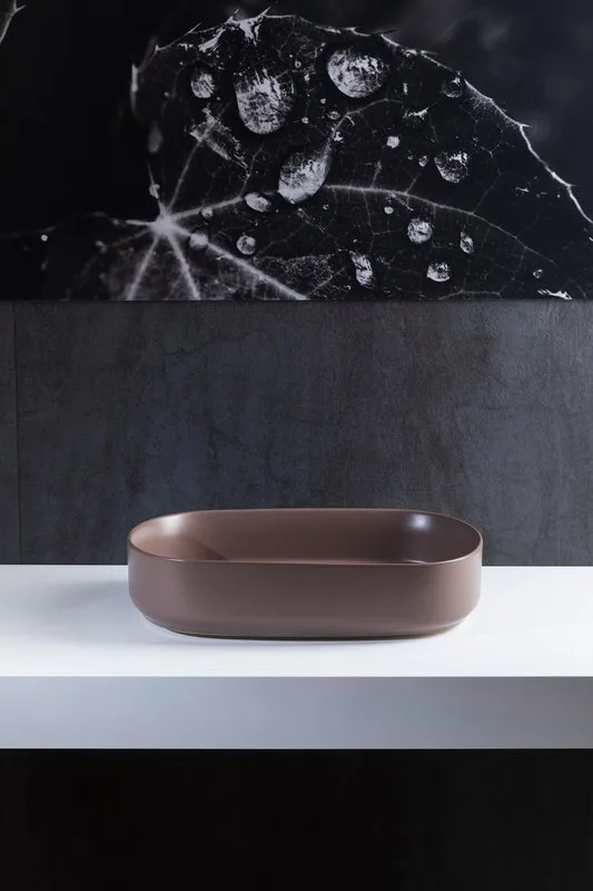 Накладная раковина Allen Brau Fantasy Oval 55x36, коричневая Sancos — официальный сайт
