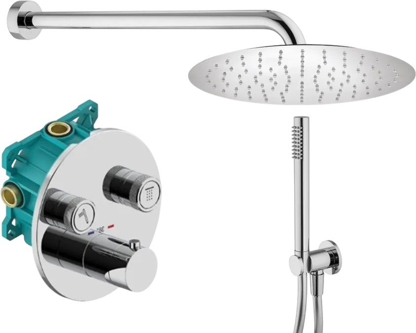 Душевой комплект Plumberia Selection PSBOX KITPSB02CR, С ВНУТРЕННЕЙ ЧАСТЬЮ, хром Sancos — официальный сайт