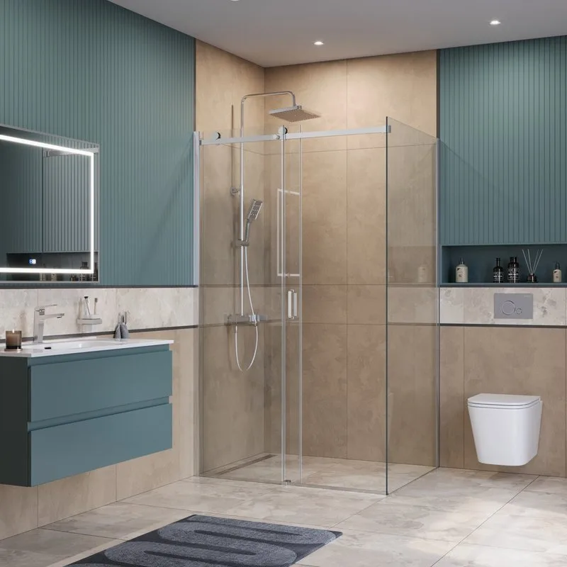 Душевой уголок BelBagno Soft Close-2 AH-1-130/90-C-Cr профиль хром Sancos — официальный сайт