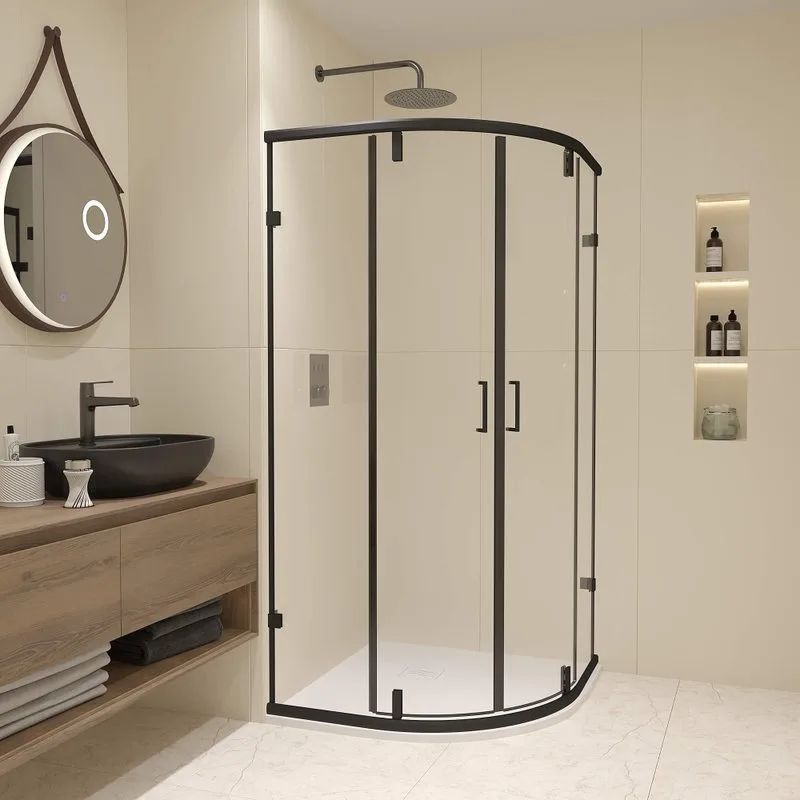 Душевой уголок RGW Classic CL-55-B 80х80x185, профиль матовый черный, стекло прозрачное Sancos — официальный сайт