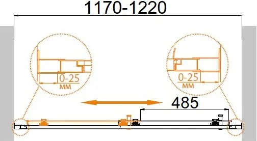 Душевая дверь в нишу Cezares Molveno BF 1 120 P Cr Sancos — Оригинал