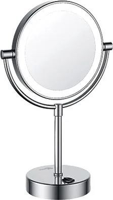 Косметическое зеркало Wasserkraft K-1005 с подсветкой, двухстороннее, поворотное, хром Sancos — Оригинал