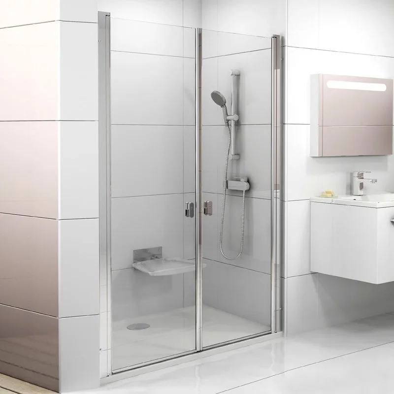 Душевая дверь в нишу Ravak Chrome CSDL2-120 Transparent, профиль блестящий Sancos — официальный сайт