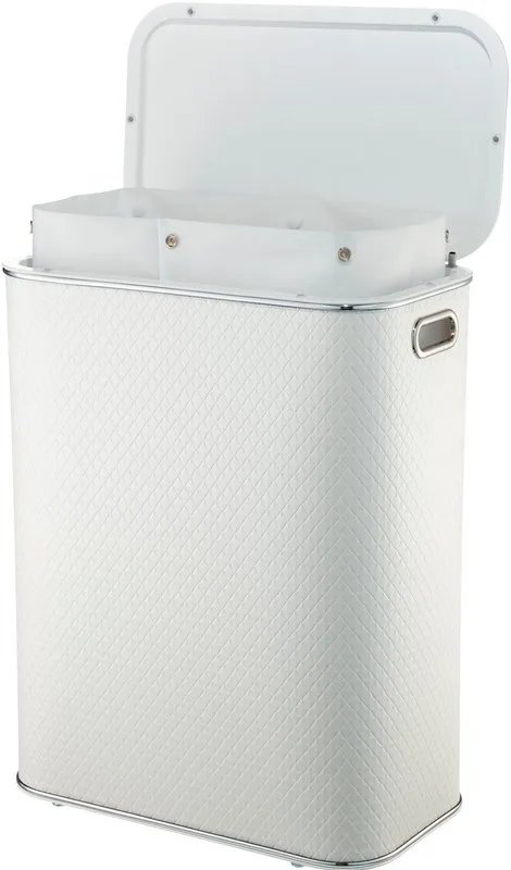 Корзина для белья Geralis NCWH-B белая, хром, стандартная Sancos — официальный сайт