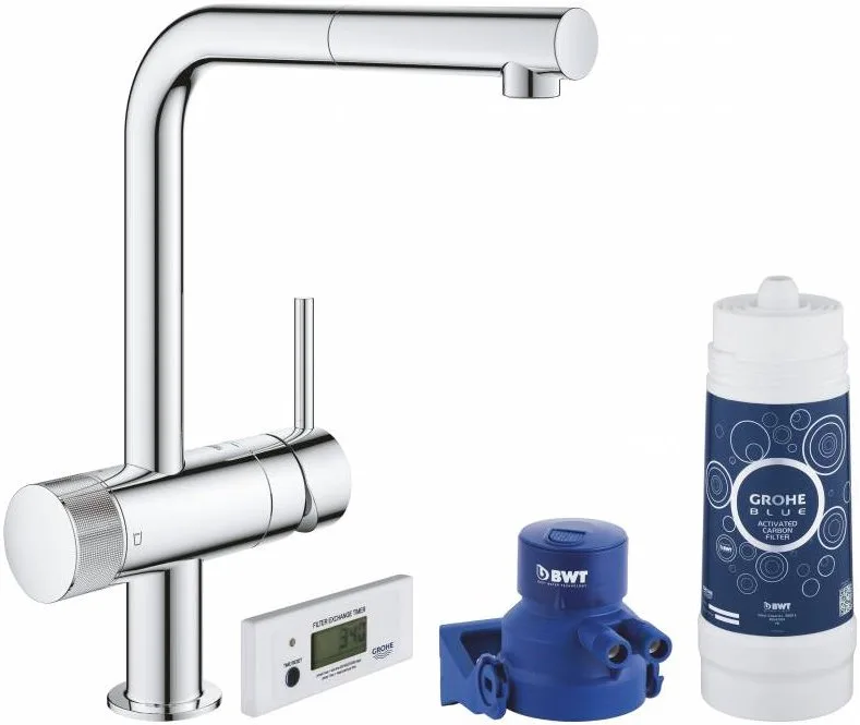 Смеситель для кухни Grohe Blue Pure Minta 30382000, с функцией фильтрации Sancos — официальный сайт