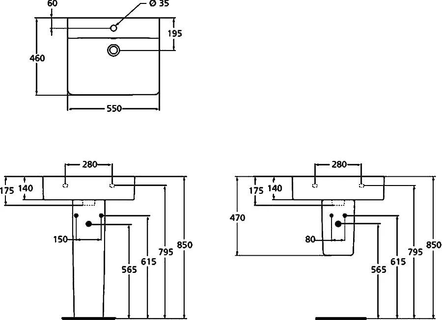 Раковина Ideal Standard Connect Cube E784401 55 см Sancos — официальный сайт