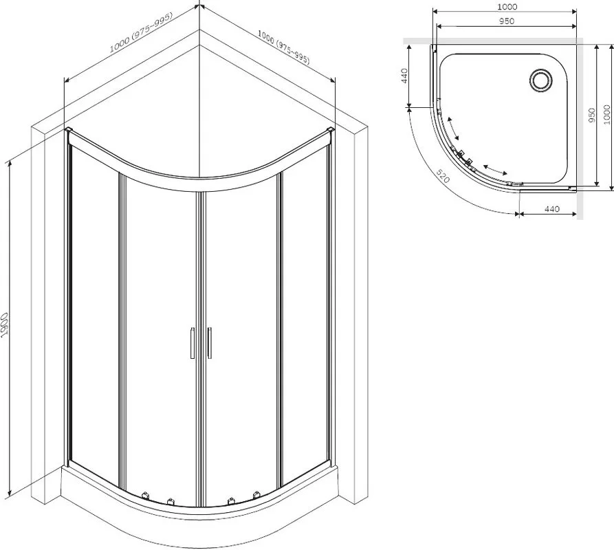 Душевой уголок AM.PM Gem W90G-401-100WT 100x100 Sancos — официальный сайт