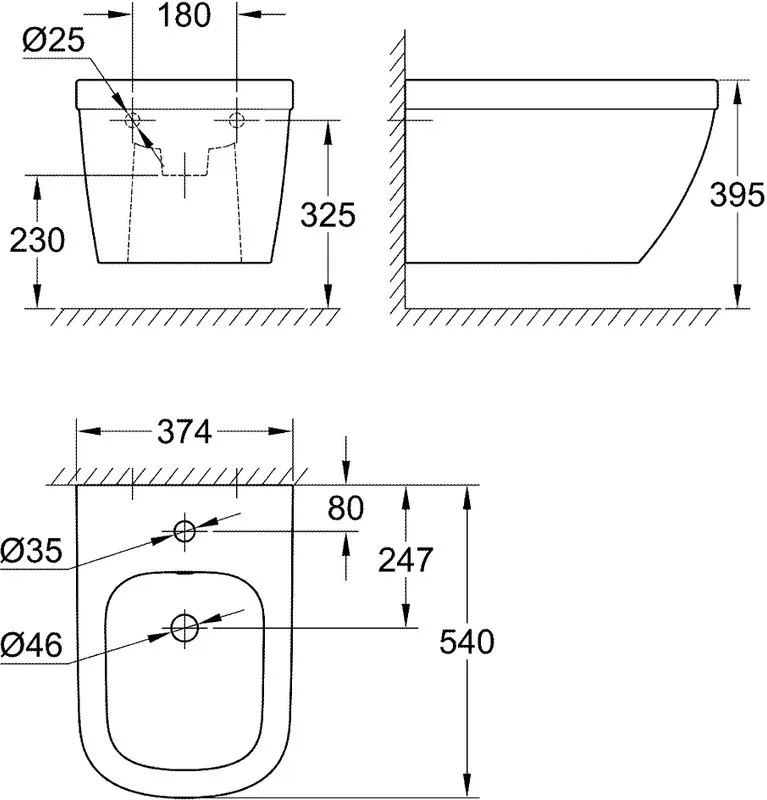 Биде подвесное Grohe Euro Ceramic 39208000 Sancos — официальный сайт